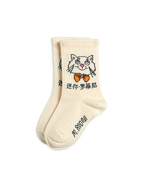 [MINI RODINI] Cat socks _ Off white[20/23]