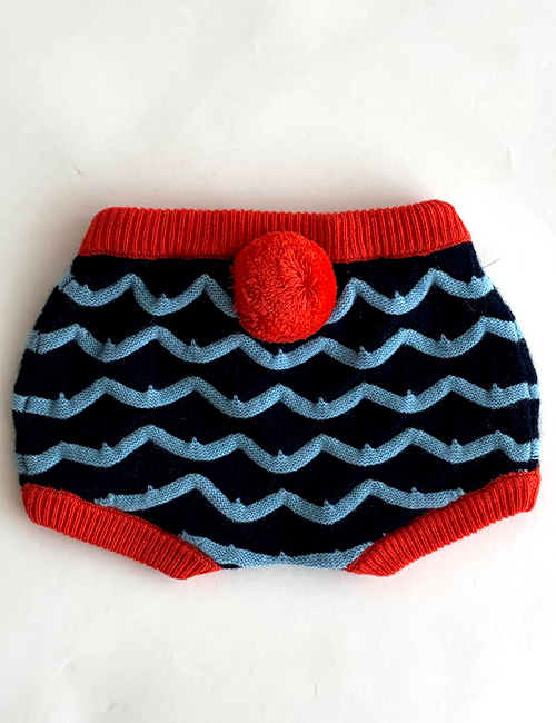 [MES KIDS DES FLEURS]Carving wave knit shorts _ Navy