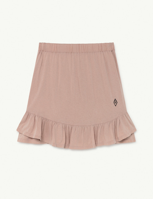 [T.A.O]  Soft Brown Logo Slug Kids Skirt