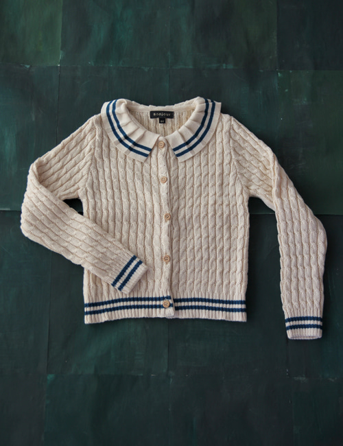 [BONJOUR DIARY]Knitted Cardigan ecru twist