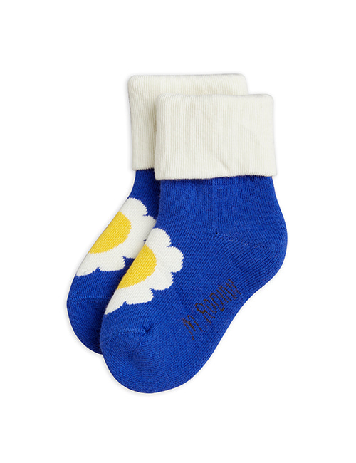 [MINI RODINI]  MR flower terry socks _ Blue[13/15, 16/19]