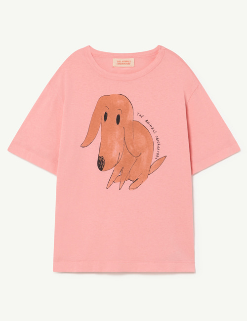 [T.A.O]  ROOSTER OVERSIZE KIDS+ T-SHIRT Pink_Brown Dog