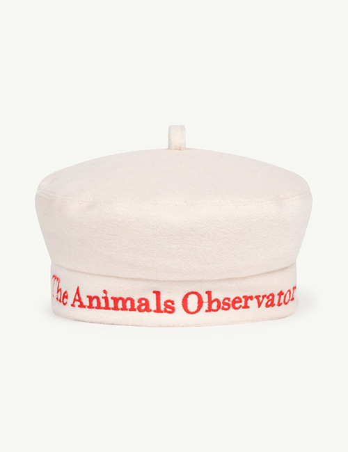 [The Animals Observatory] FELT BERET KIDS HAT _ White[L (56cm)]