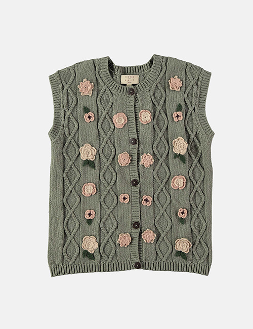 [COCO AU LAIT] VETIVER EMBROIDERED VEST[6Y, 12Y]