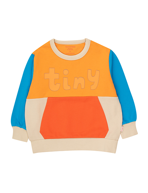 TINY COLOR BLOCK SWEATSHIRT_orange/vanilla  [3Y,4Y,6Y,8Y,10Y,12Y]